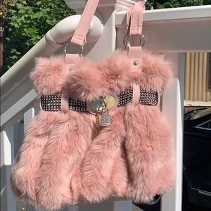 pink claire’s fluffy locket pocketbook